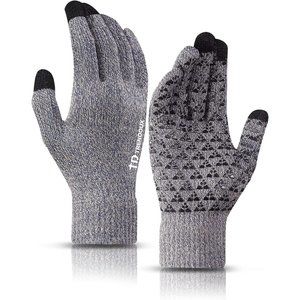 Winter Gloves Men Women - Anti Slip Warm Lining Knit Touch Screen Glove